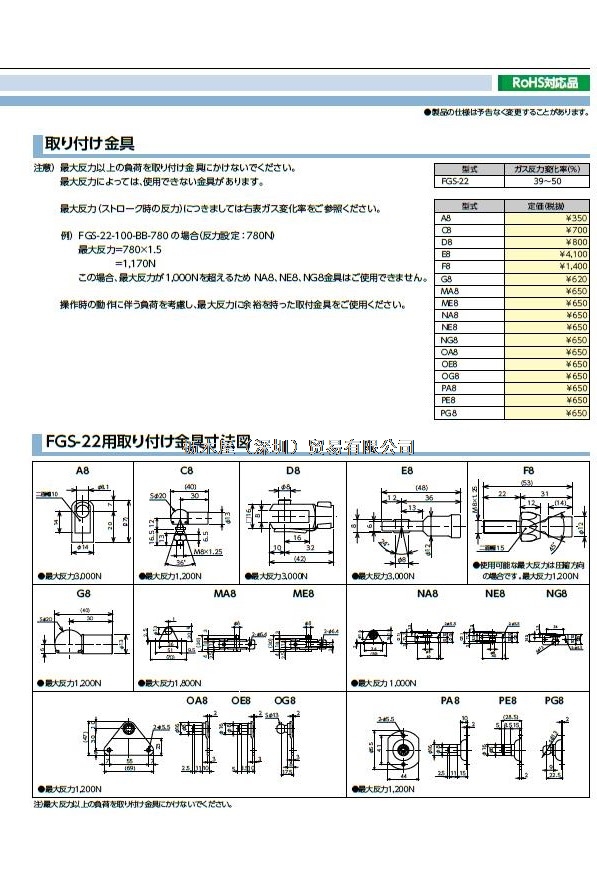 FGS-22 气弹簧